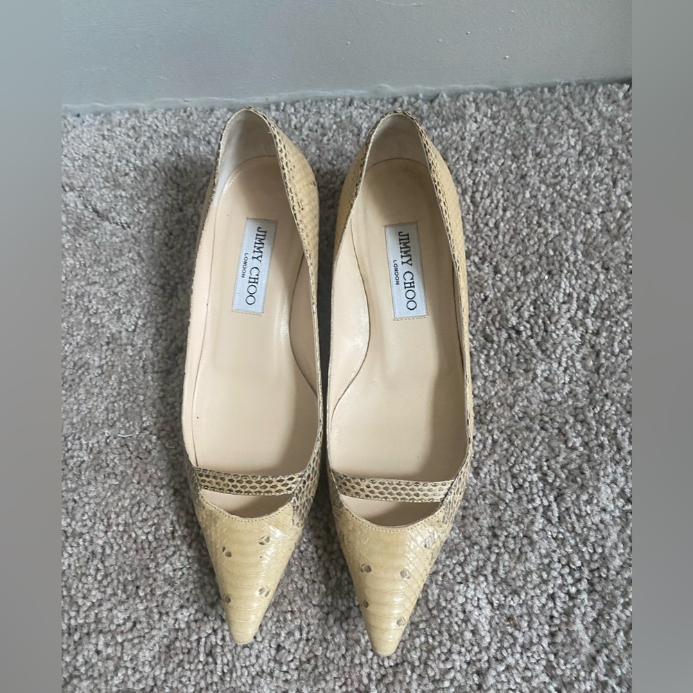 Jimmy Choo Python Animal Print Kitten Heels Snakeskin Naomi Vintage Size 36 6 - Picture 7 of 13